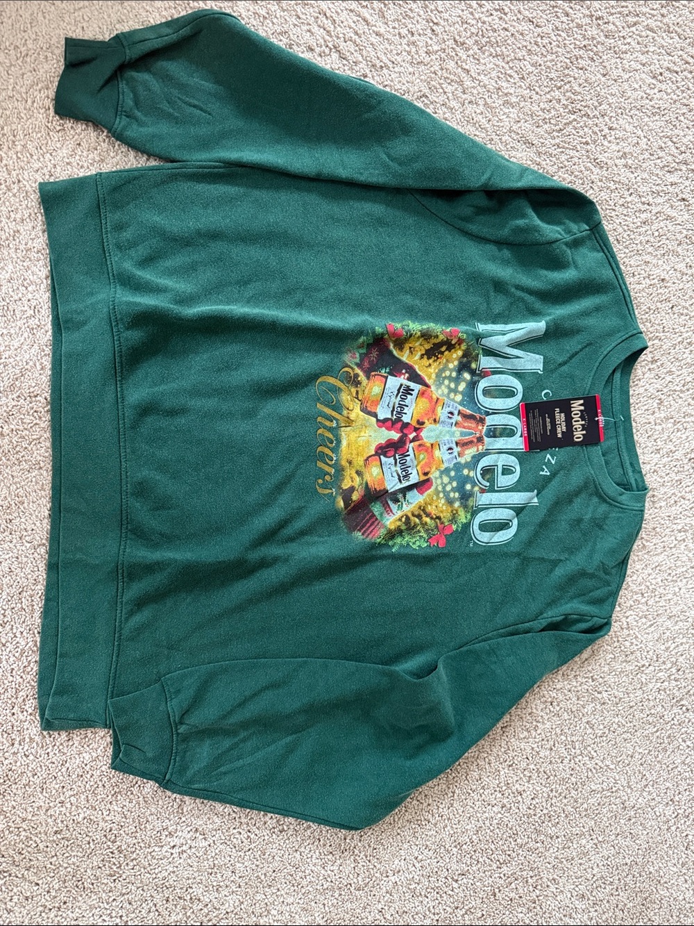 Modelo Cerveza Green Graphic Crewneck Sweatshirt